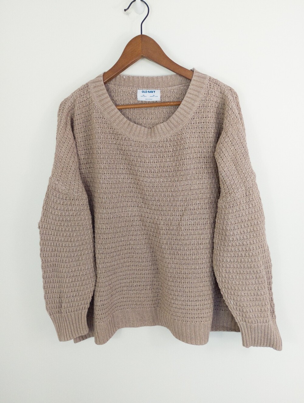 Old Navy Stitchy PO Taupe Open Knit Tunic Sweater Size 3X